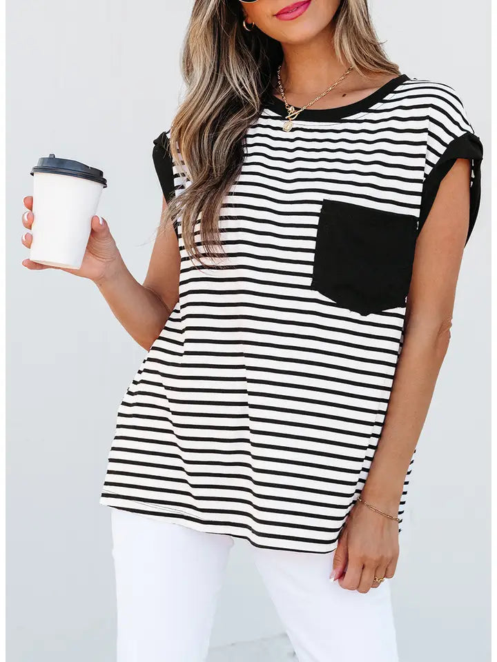 Kara Patch Pocket Top