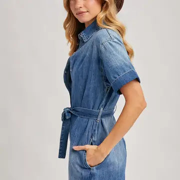 Kaylie Medium Wash Denim Romper