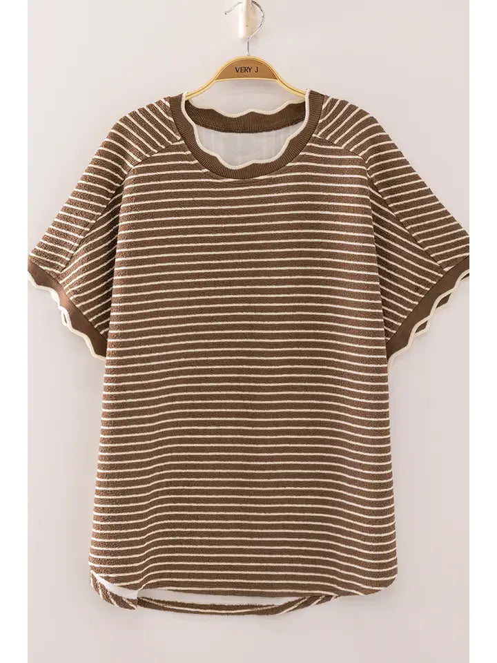 Lauren Scallop Trim Top