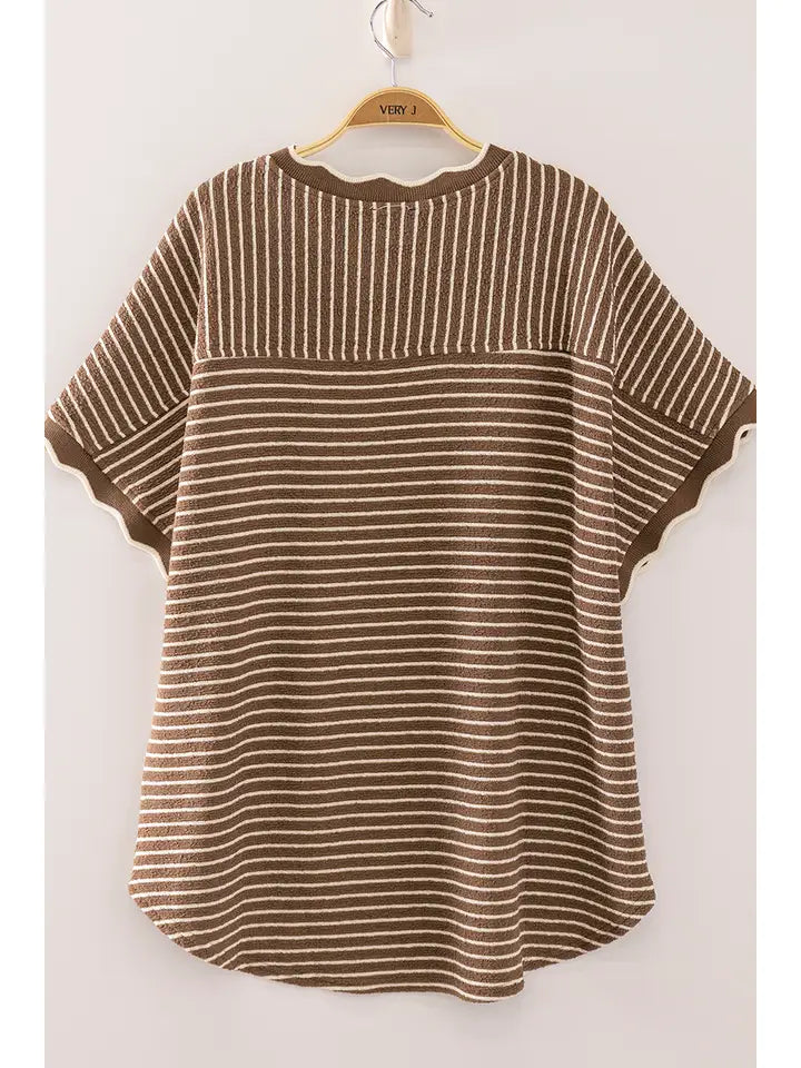 Lauren Scallop Trim Top