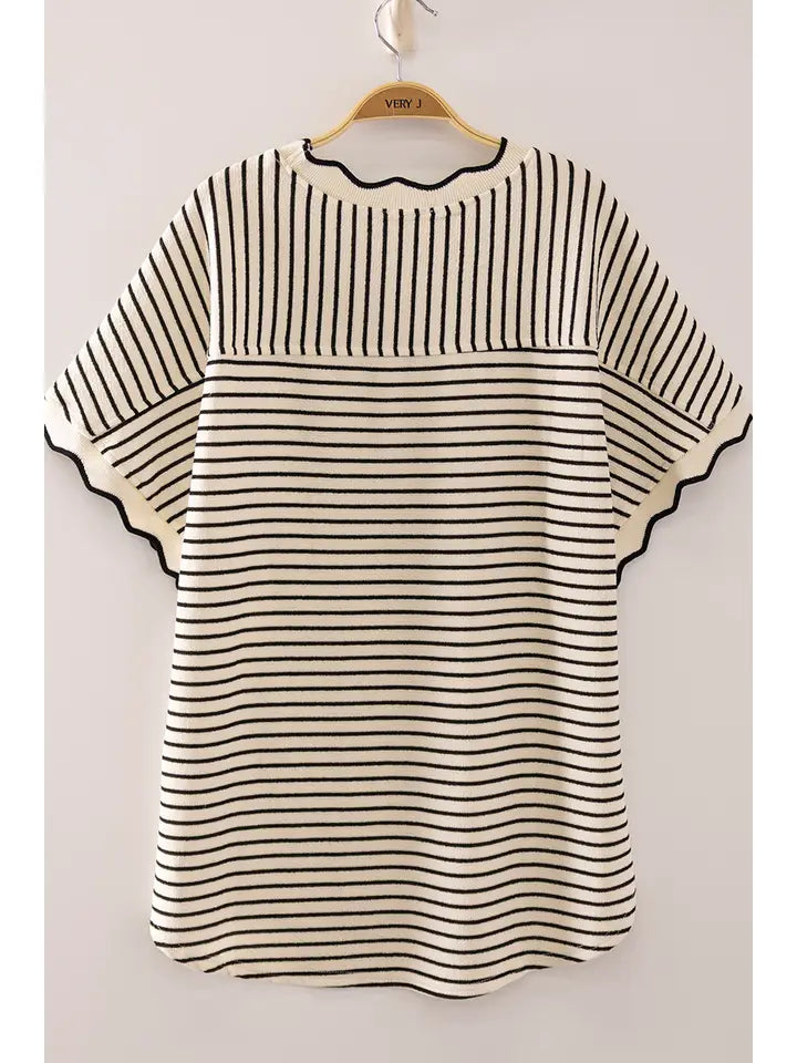 Lauren Scallop Trim Top