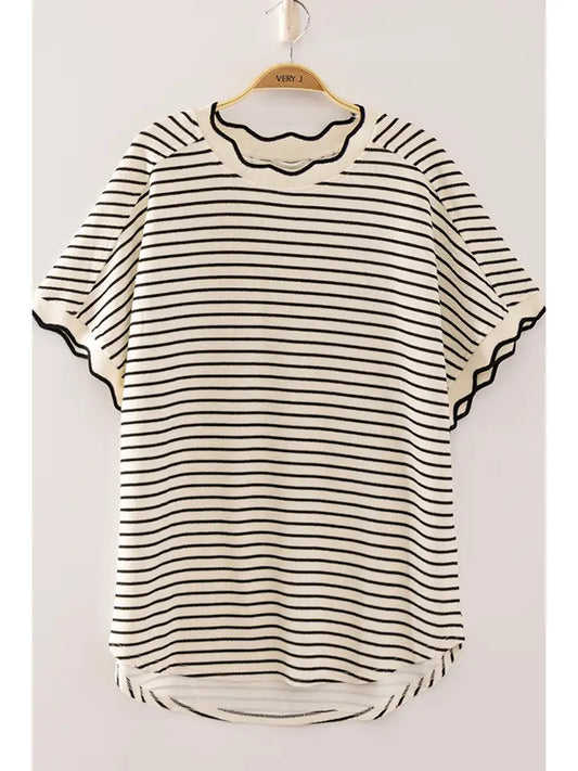 Lauren Scallop Trim Top