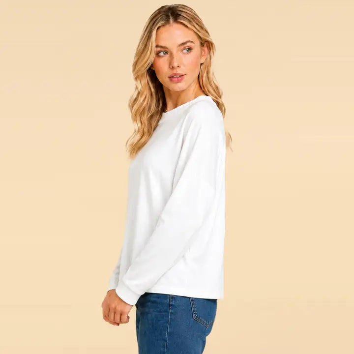 Leah Ribbed Trim Long Sleeve