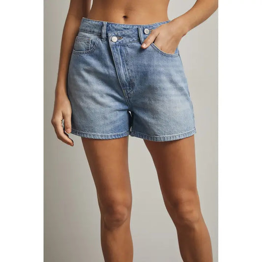 Lily Asymmetrical Denim Shorts