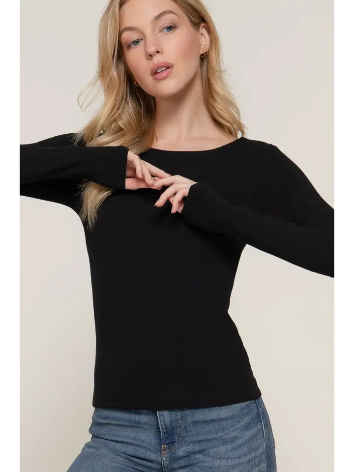 Lola Round Neck Double Layer Long Sleeve