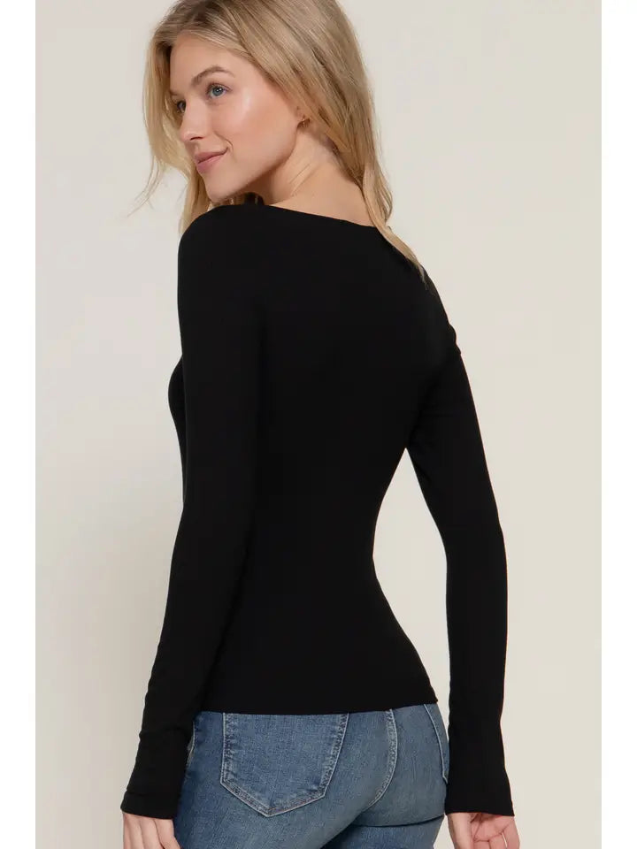 Lola Round Neck Double Layer Long Sleeve