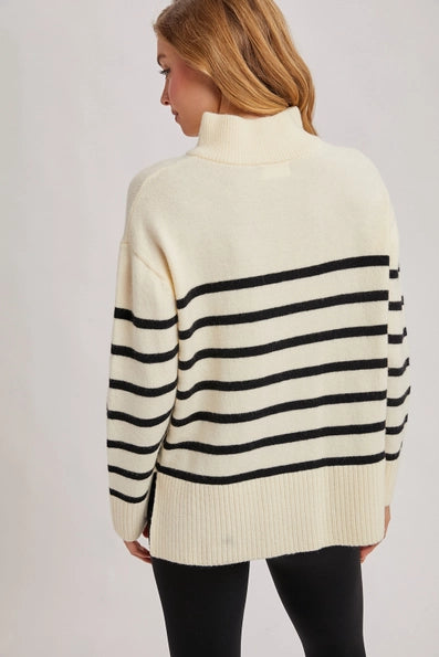 Mallory Quarter Zip Sweater Pullover - Ivory