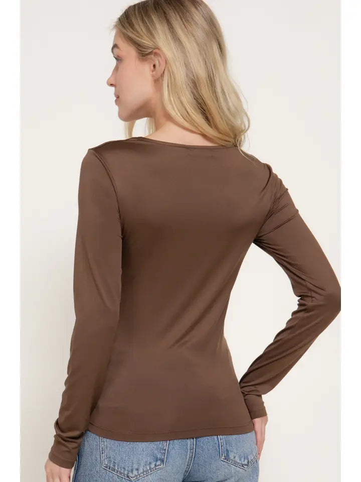 Nola Square Neck Double Layer Knit Top
