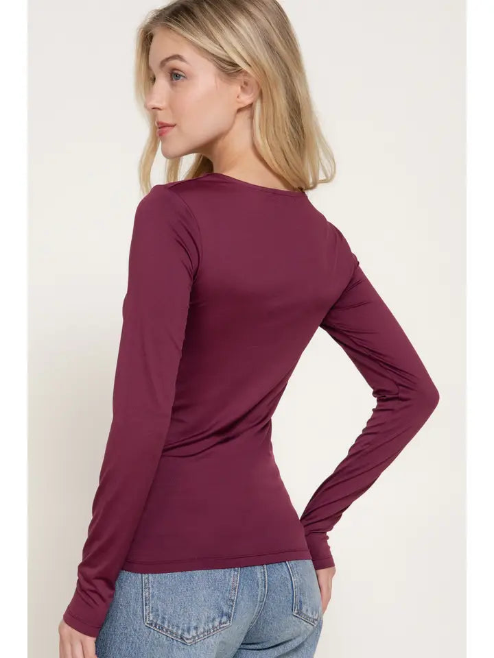 Nola Square Neck Double Layer Knit Top