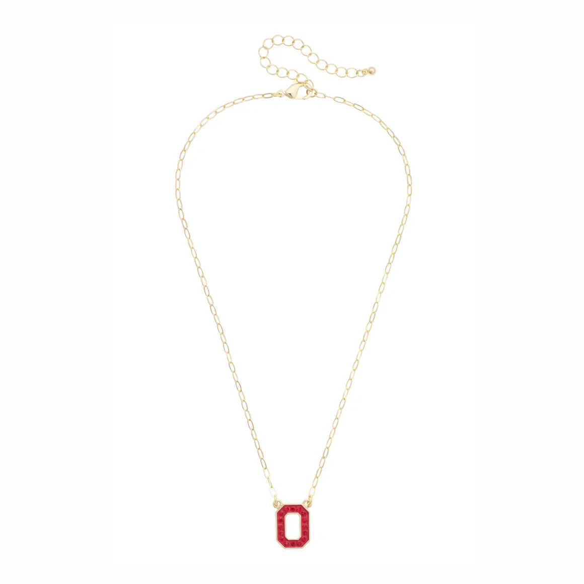 Ohio State Pave Outline Necklace