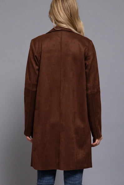 Rylee Open Front Faux Suede Jacket