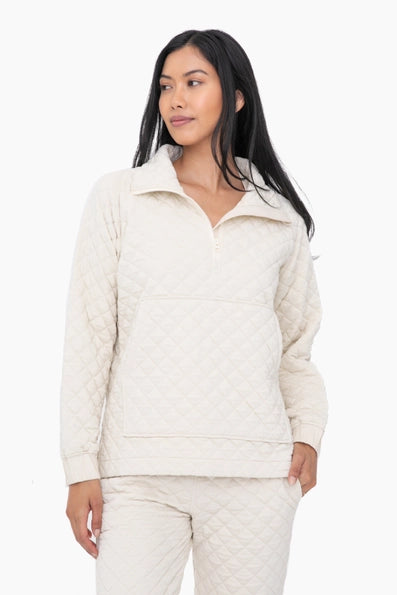 Shelby Quilted Pullover - Ivory