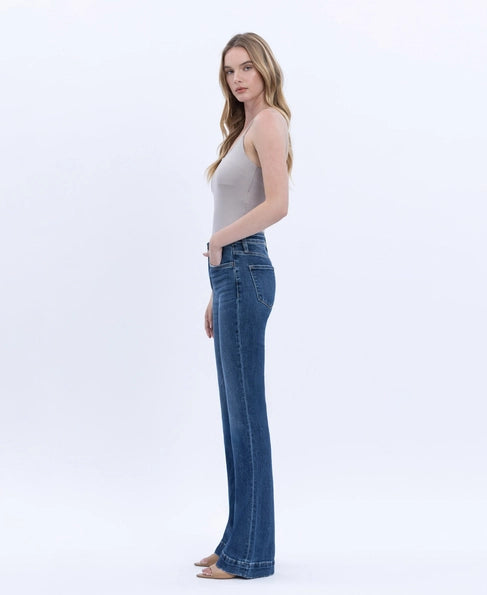 Skylar High Rise Trouser Hem Bootcut Vervet Jean