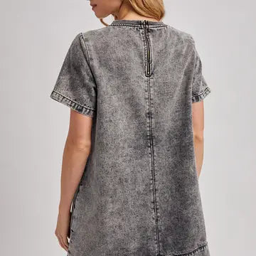 Tracy Black Denim T-Shirt Dress