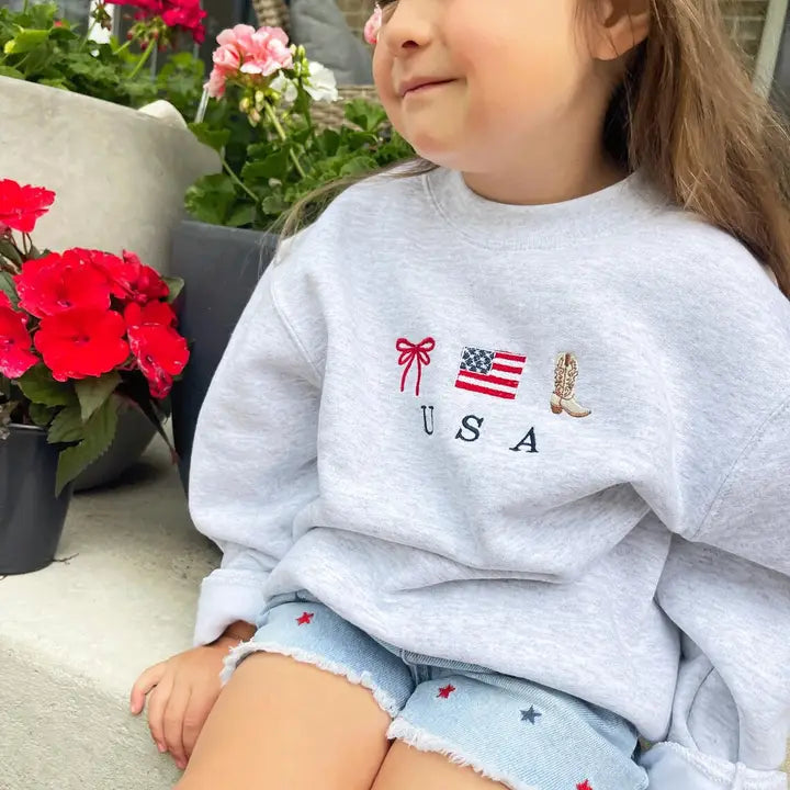 Girls USA Icon Crew - Ash