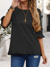 Load image into Gallery viewer, Work Ready Black Half Sleeve Blouse
