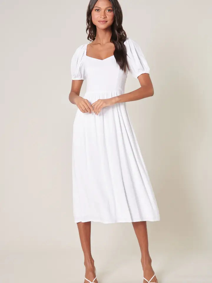 Alessi Puff Sleeve Midi Dress