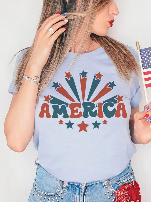 America Stars Tee - White