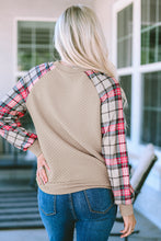 Load image into Gallery viewer, Apricot Plaid Crewneck
