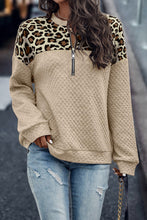 Load image into Gallery viewer, Apricot Leopard Zipped Pullover
