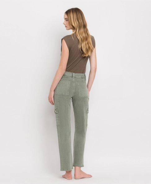 Dixie Army Green High Rise Cargo Vervet Jean