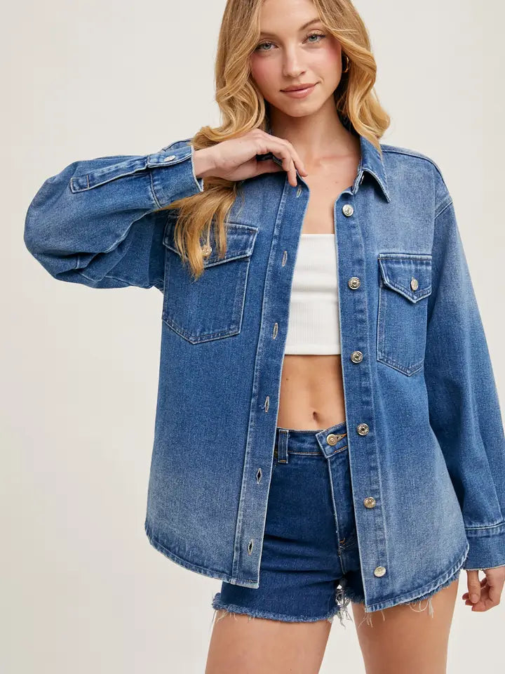 Averi Button Down Denim Jacket