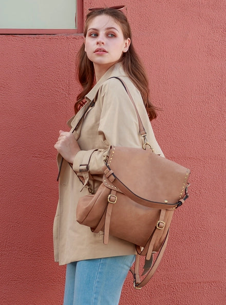 Indigo Backpack with Studded Details