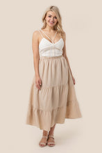 Load image into Gallery viewer, Beige Tiered Maxi Skirt

