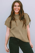 Load image into Gallery viewer, Beige Short Sleeve Textured Knit Sweater
