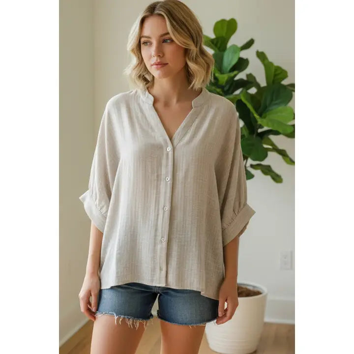 Best Linen Top - Oatmeal