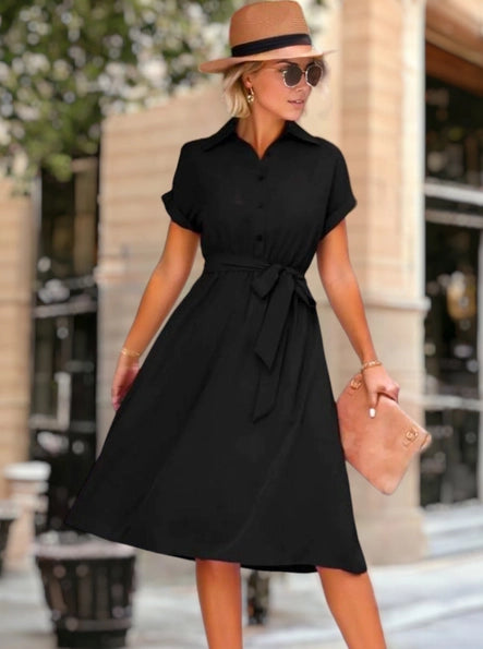 Black Classic Collared Dress