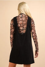 Load image into Gallery viewer, Black Corduroy Mini Dress
