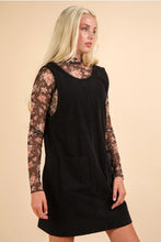 Load image into Gallery viewer, Black Corduroy Mini Dress
