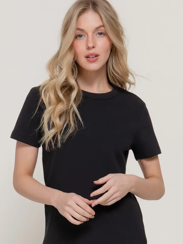 Black Jersey Knit Top