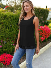 Load image into Gallery viewer, Black Layered Chiffon Tank
