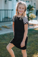 Load image into Gallery viewer, Girl Black Leopard Tshirt Dress
