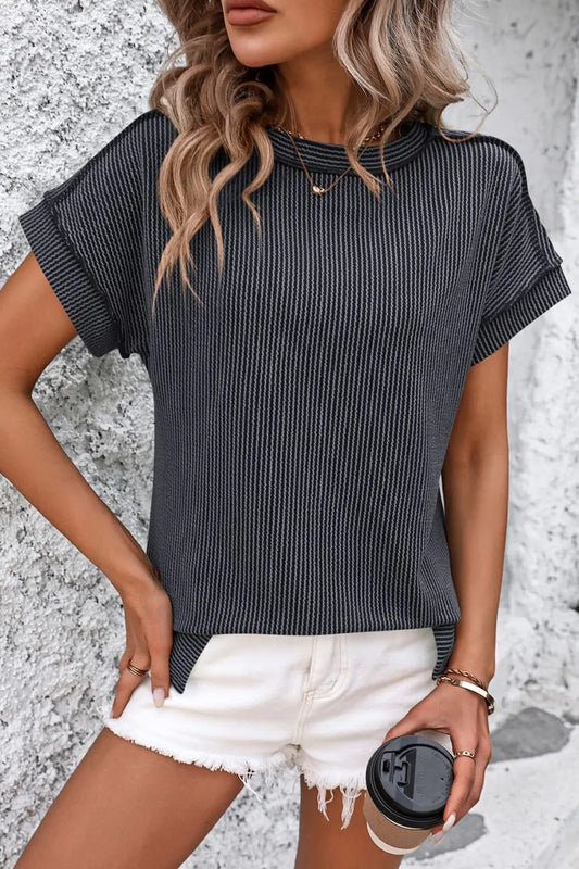 Everyday Essential Round Neck Textured Top