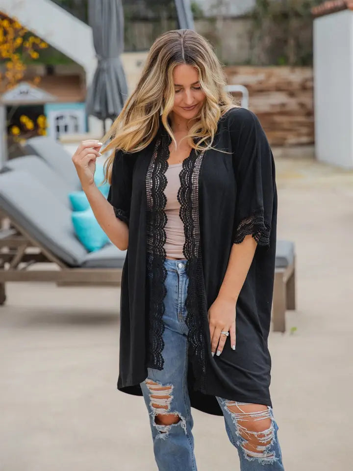 Chandler Lace Kimono - Black