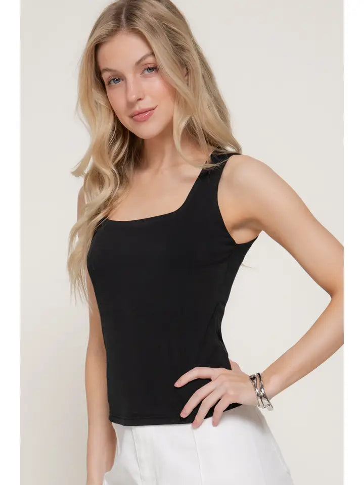 Fran Double Layer Square Neck Tank
