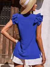 Load image into Gallery viewer, Blue Double Ruffle Tank Top
