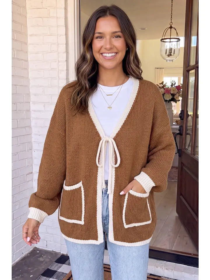 Chestnut Tie Sweater Cardigan