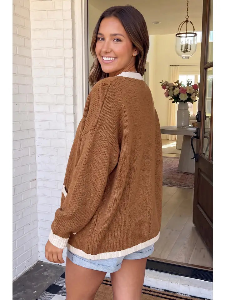 Chestnut Tie Sweater Cardigan