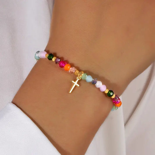Vibrant Cross Bracelet