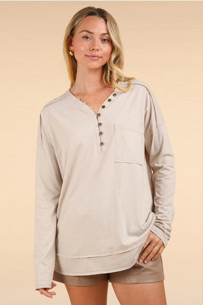 Josie Mineral Wash Comfy Knit Top