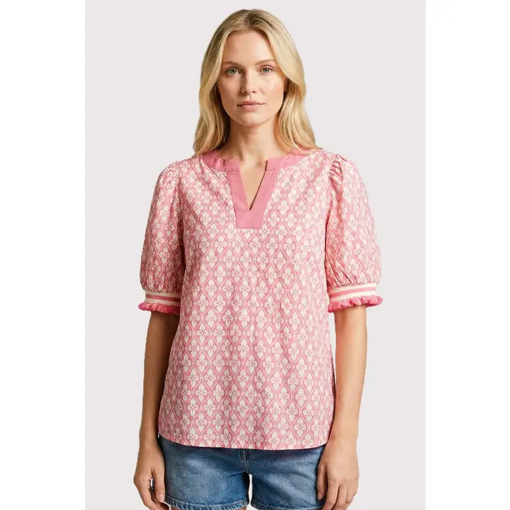 Dark Coral Printed Top