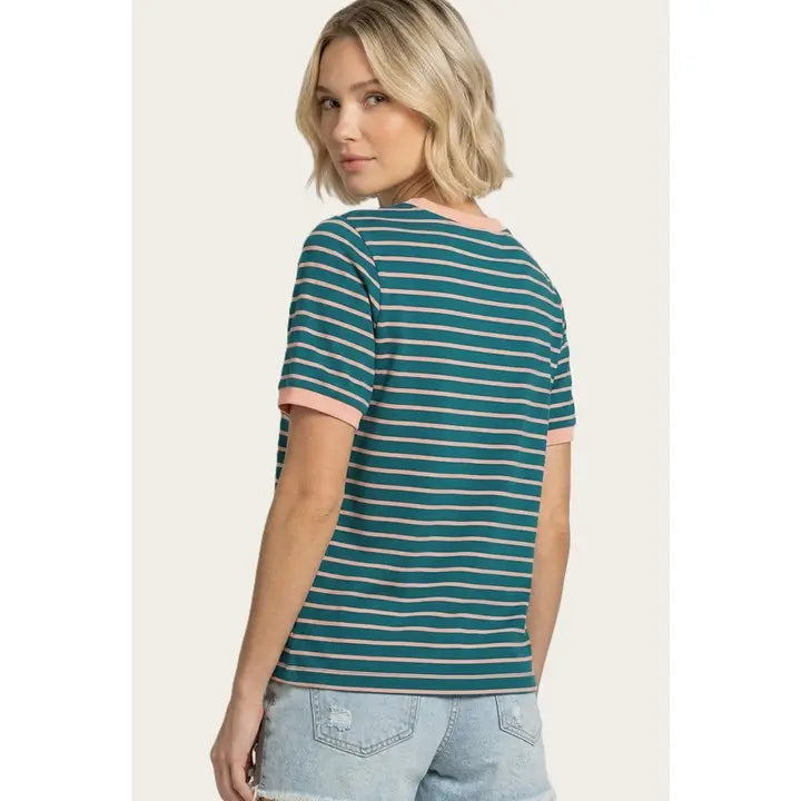 Dark Jade Striped Top