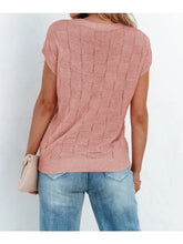 Load image into Gallery viewer, Dusty Pink Textured Short Sleeve Sweater

