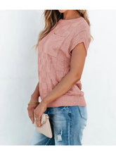 Load image into Gallery viewer, Dusty Pink Textured Short Sleeve Sweater
