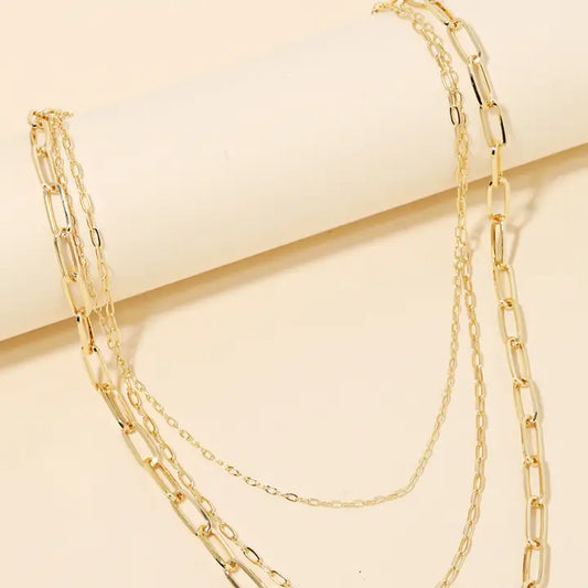 Gold Triple Chain Necklace