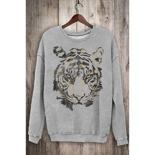 Golden Tiger Mineral Crewneck - Mineral Heather Grey